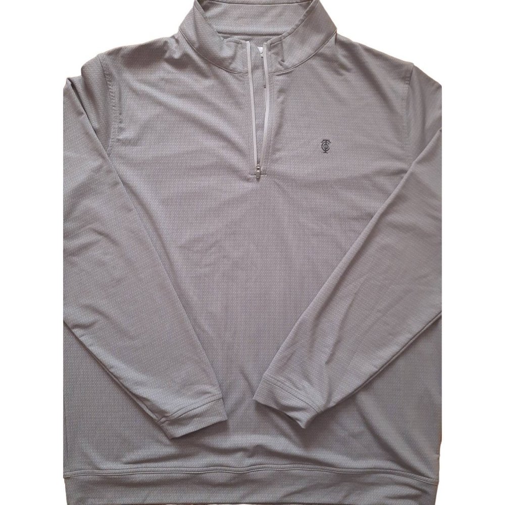 Peter Millar Longsleeve Pullover Shirt Quarter Zip Gray/Silver Size XL (P124)